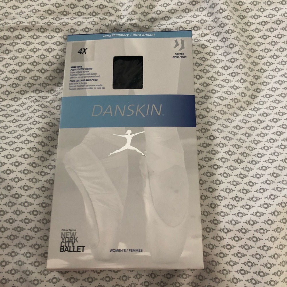 Danskin ultra shimmer tights black 4X. New.